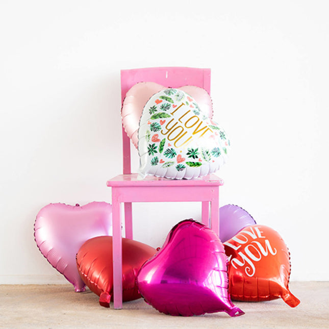 Ballon à l'hélium coeur je t'aime vide 45cm