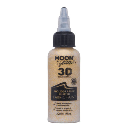 Peinture pour tissu Moon Glitter Holographic Glitter Gold 30ml