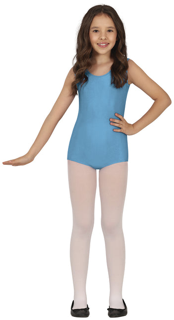 Combinaison de gymnastique sans manches fille turquoise