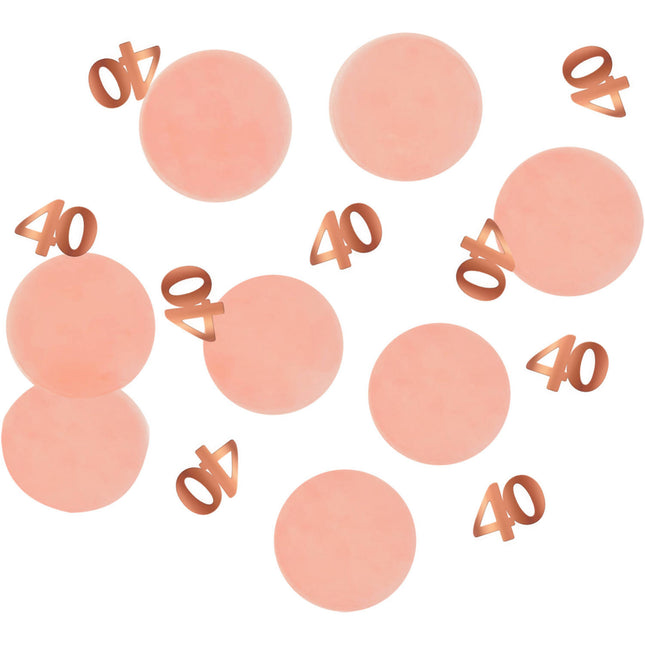 Confetti de table 40 ans or rose 2,4 cm 25gr