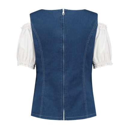 Blanc Bleu Chemisier Dames Trachtenmieder