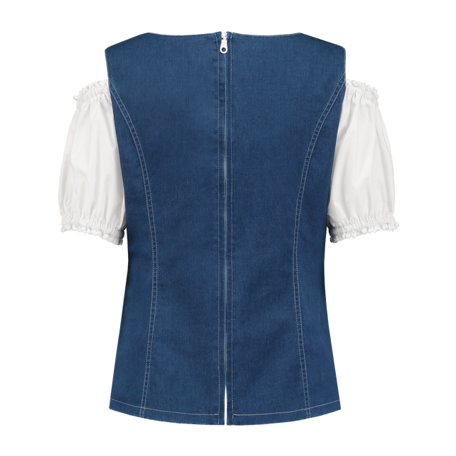 Blanc Bleu Chemisier Dames Trachtenmieder