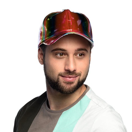 Casquette Holographique Arc-en-ciel Ajustable 26cm