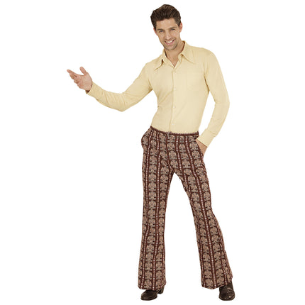 Pantalon Disco 70S Marron Hommes Old School