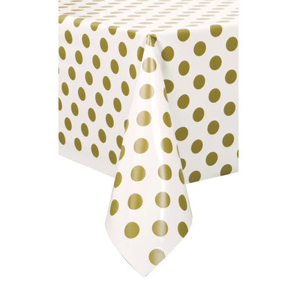 Nappe dorée à pois blancs 2.74m