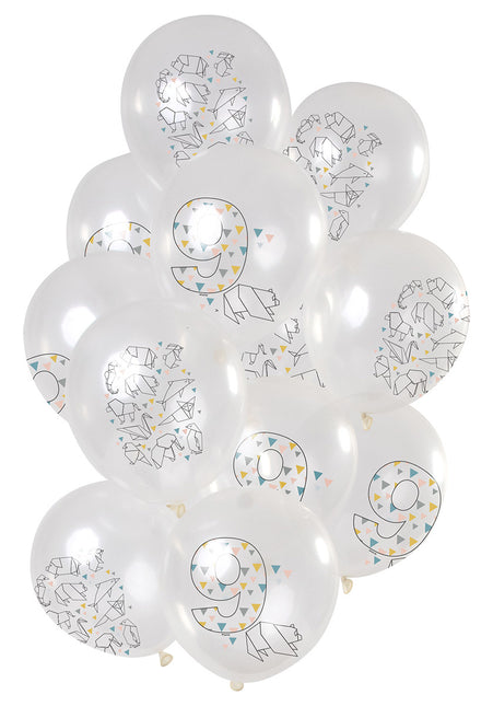 Ballons 9 ans Origami 30cm 12pcs