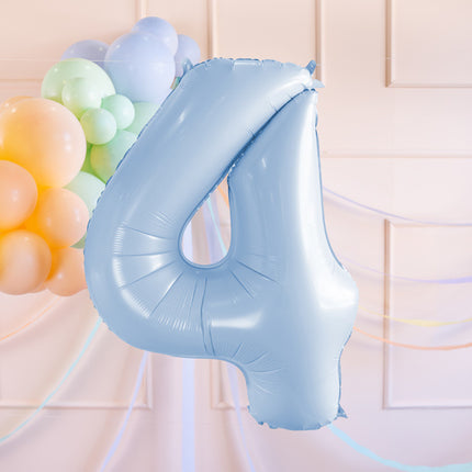 4 Year Figure Balloon Light Blue Empty 72cm