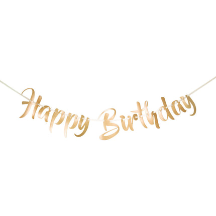 Guirlande de lettres d'anniversaire Happy Birthday Gold 1m