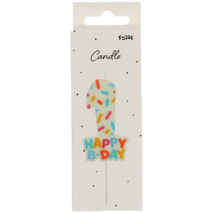 Bougie de joyeux anniversaire 1 an 7cm