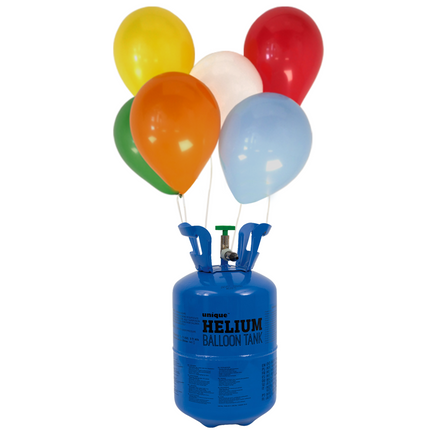 Réservoir d'hélium avec 30 ballons et ruban