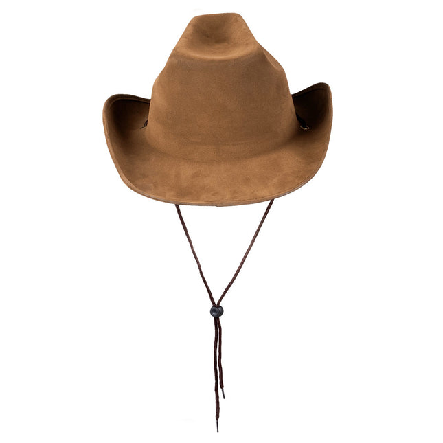 Chapeau de cow-boy Utah Faux cuir marron 43cm