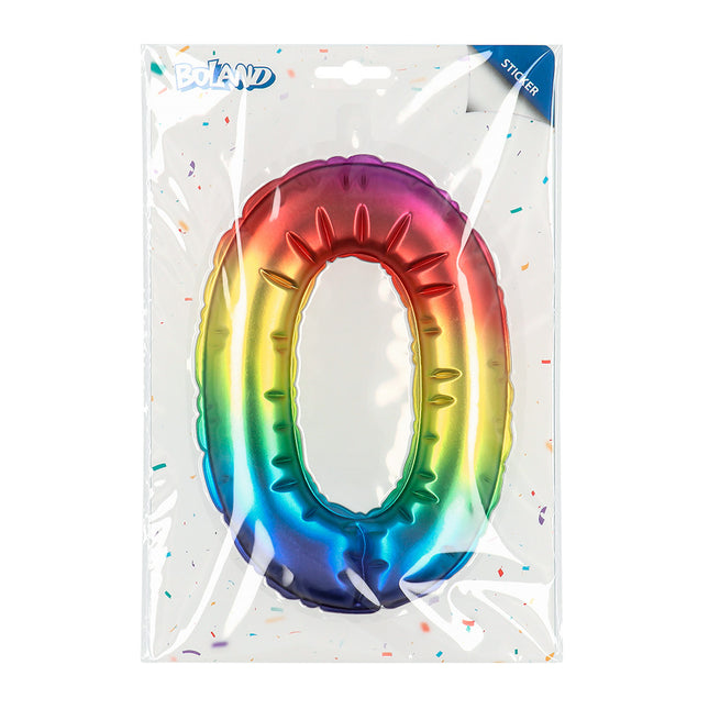 Rainbow 0 Year Stickers Foil Balloon 20cm