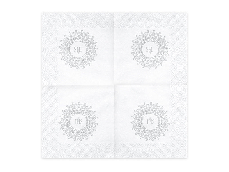 Serviettes de Communion Argent 33cm 20pcs