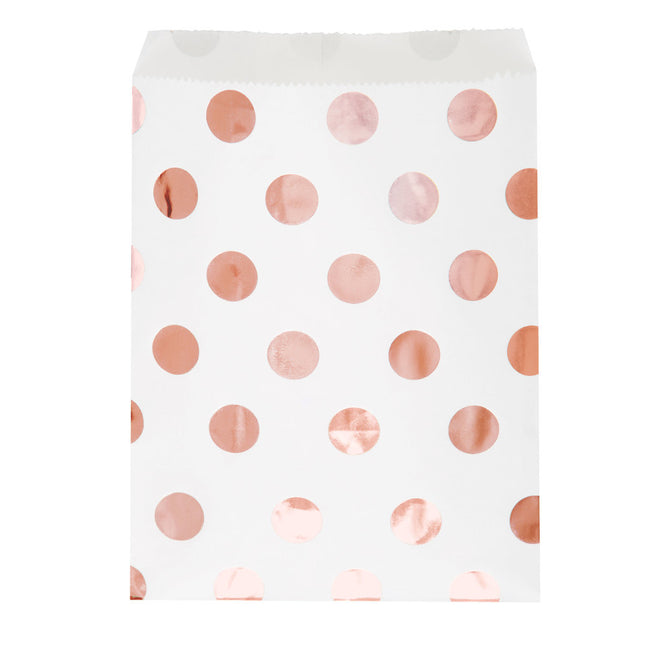 Sacs de fête Rose Gold Dots 18cm 8pcs