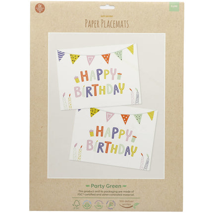 Sets de table Happy Birthday Eco 6pcs