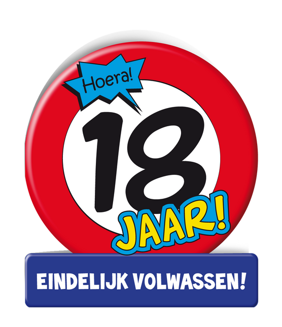 Carte d'anniversaire 18 ans Panneau de signalisation 16.5cm