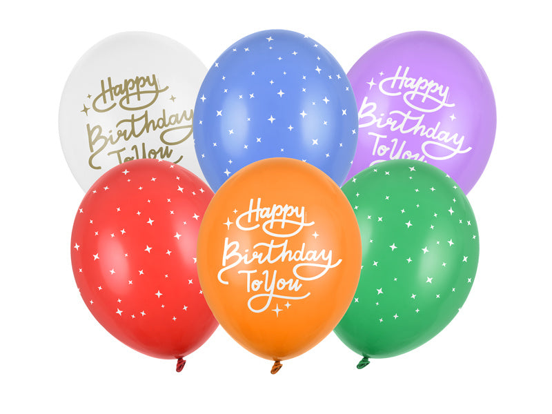 Ballons Happy Birthday To You Mix 30cm 6pcs