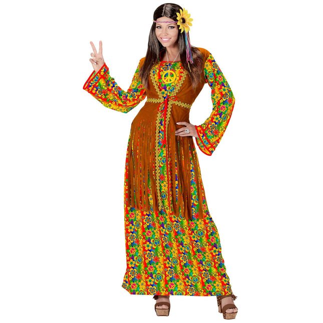 Hippie 60S Dress Ladies With Vest