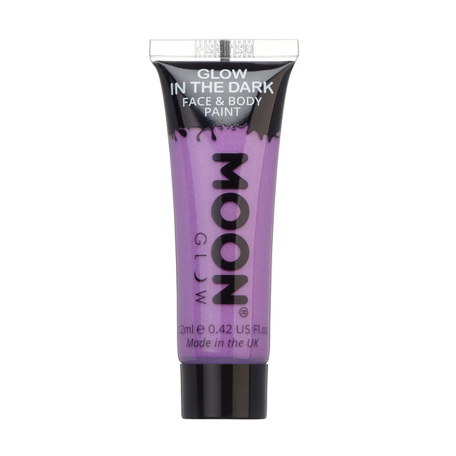 Moon Glow Peinture pour le visage fluorescente dans l'obscurité Violet 12ml