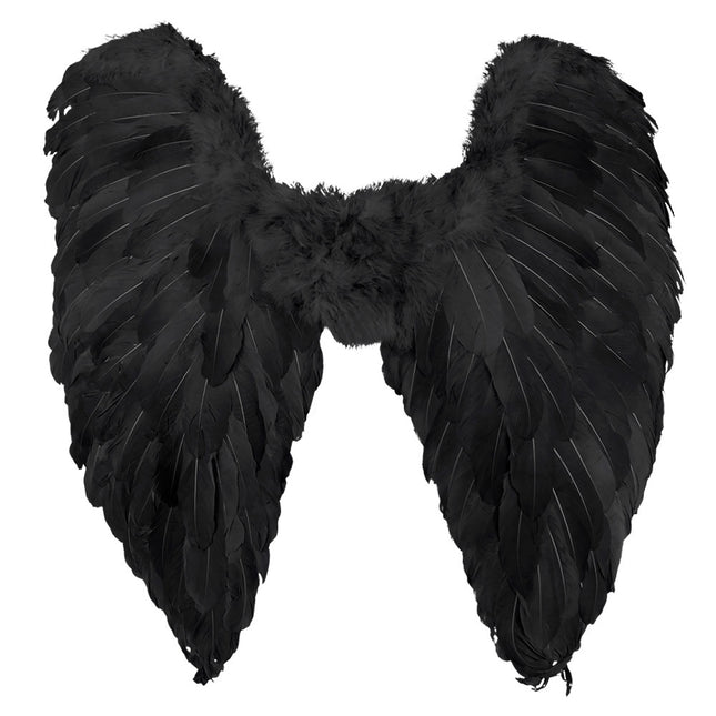 Ailes d'ange plumes noires 65cm