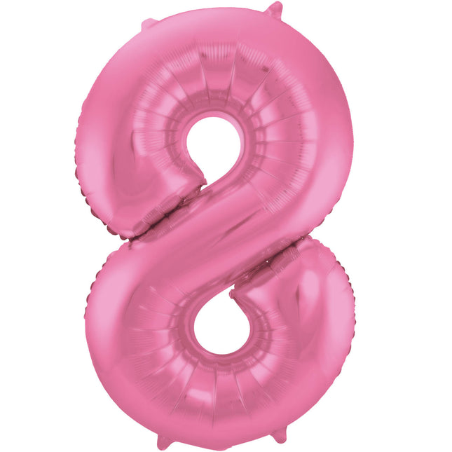 Ballon de baudruche Figure 8 Rose mat XL 86cm vide