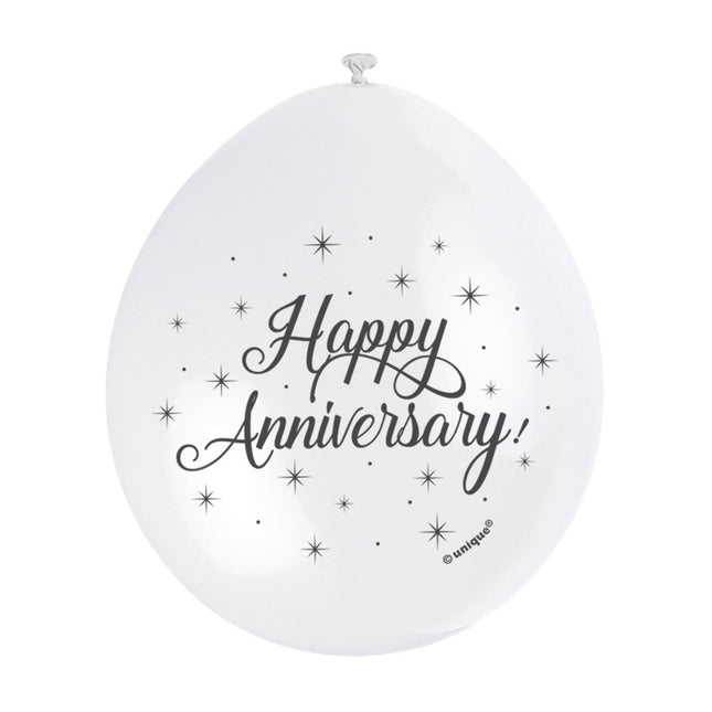 Ballons Happy Anniversary 28cm 10pcs