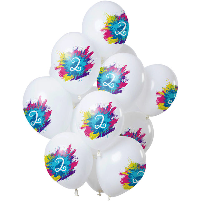 Ballons de baudruche Célébration des 2 ans 30cm 12pcs