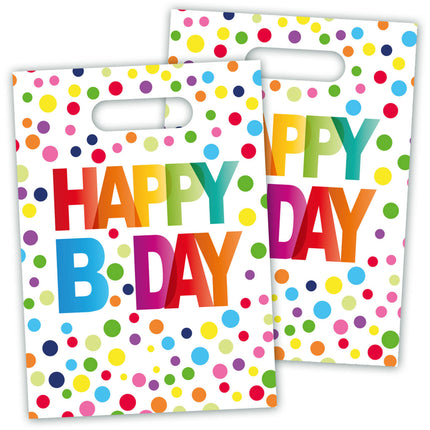 Sacs de prestations d'anniversaire Happy Birthday Dots 8pcs