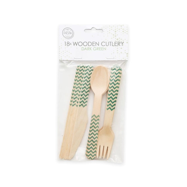 Set de couverts Green Wood 18pcs