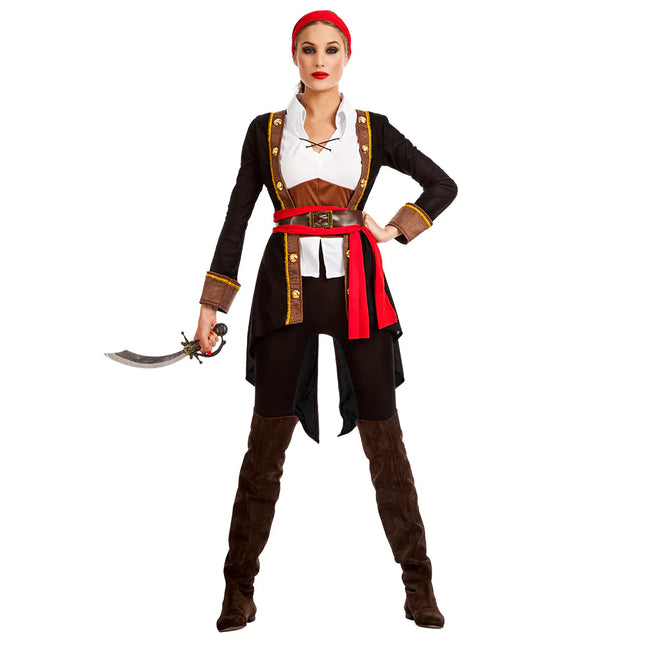 Costume de pirate Noir Rouge Dames