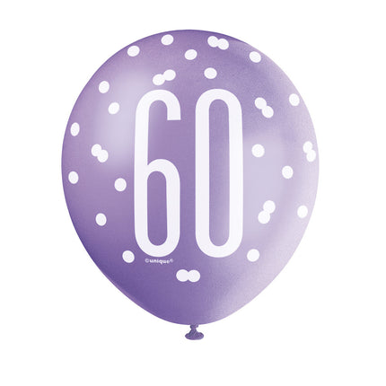 Ballons 60 Years Dots 30cm 6pcs