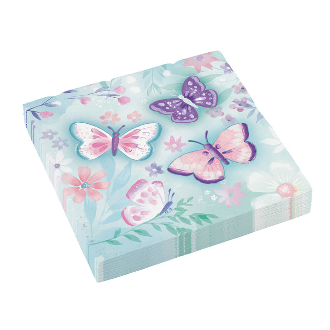 Serviettes de table Papillons 33cm 16pcs