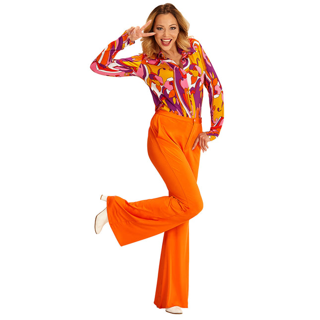 Pantalon Disco 70S Orange Dames