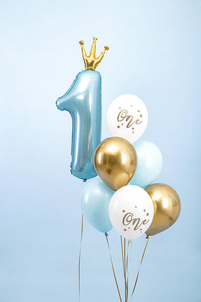 Ballons One Mix Bleu 30cm 6pcs