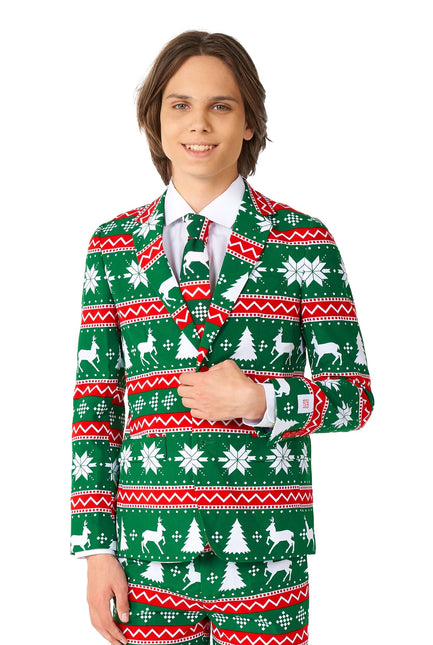 Costume vert festif Garçon Ado OppoSuits