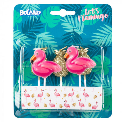 Set de bougies Hawaii Flamingo 7cm 5 pièces