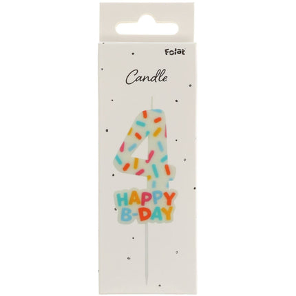 Bougie de joyeux anniversaire 4 ans 7cm