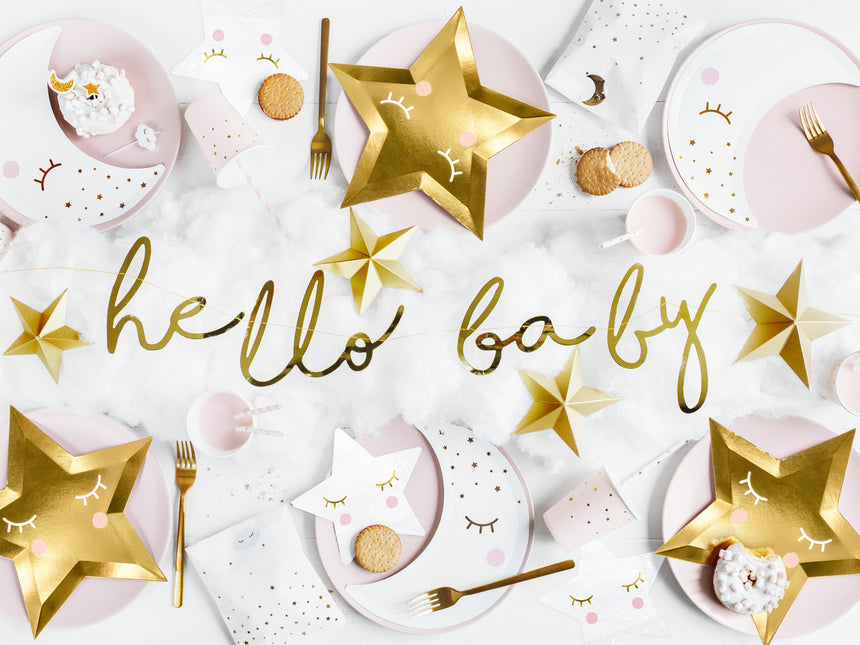 Guirlande de naissance Hello Baby Gold 70cm