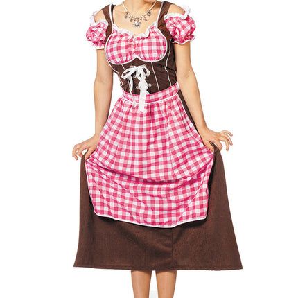 Robe Dirndl rose Oktoberfest Ladies Long