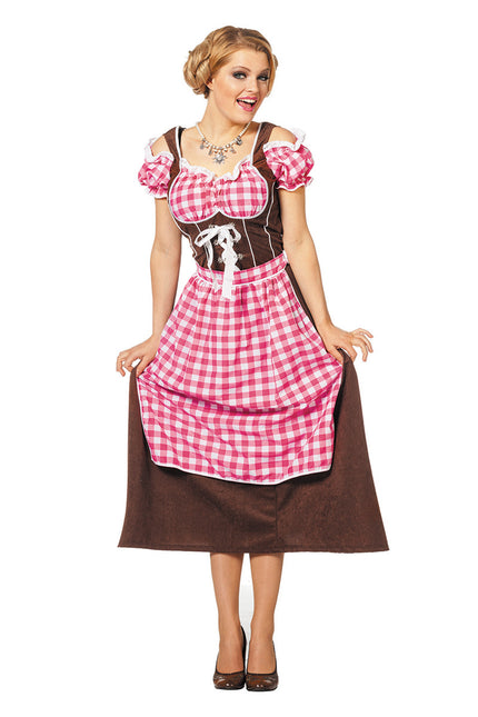 Robe Dirndl rose Oktoberfest Ladies Long