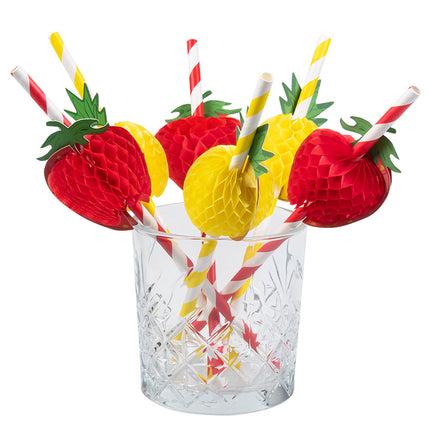 Pailles Fruits Papier 20cm 6pcs