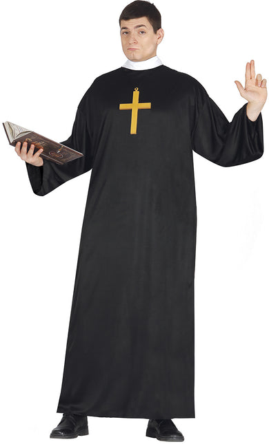 Costume de prêtre noir pour homme