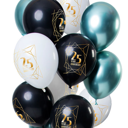 Ballons 25 ans d'anniversaire 30cm 12pcs