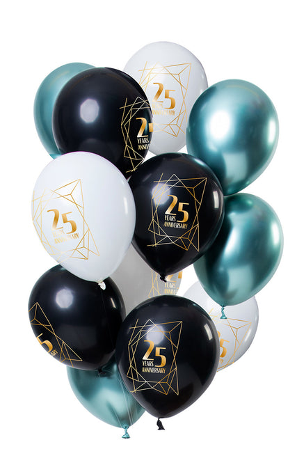 Ballons 25 ans d'anniversaire 30cm 12pcs