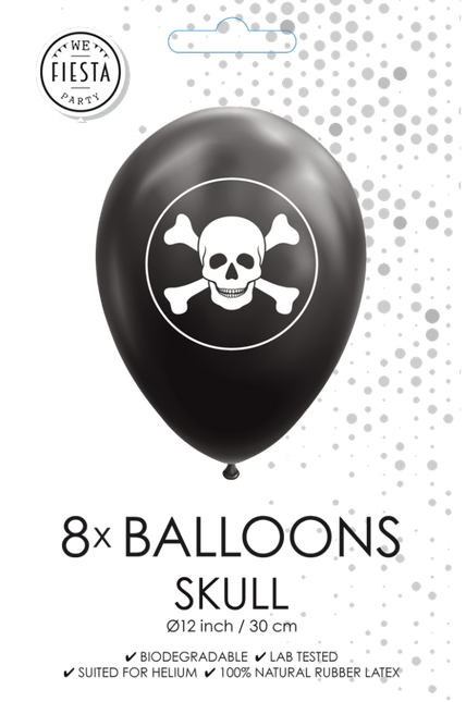 Ballons Pirate Noir 30.5cm 8pcs