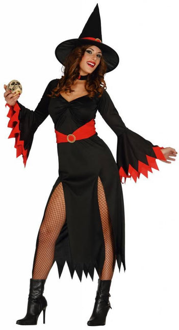 Costume d'Halloween Femme Sorcière Rouge