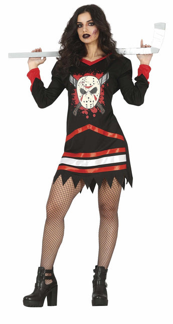 Costume d'Halloween de hockey sur glace Dames Rouge Noir