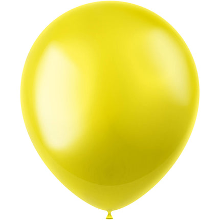 Ballons de baudruche jaunes métallisés Zesty Yellow 33cm 10pcs