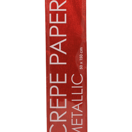 Papier crêpé rouge métallisé 50cm 1.5m