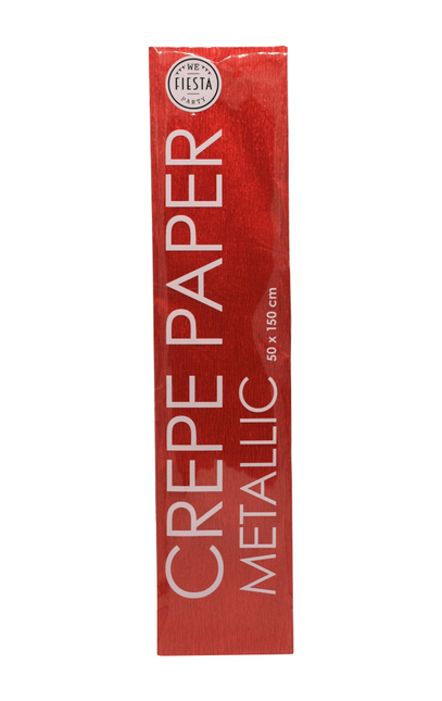 Papier crêpé rouge métallisé 50cm 1.5m